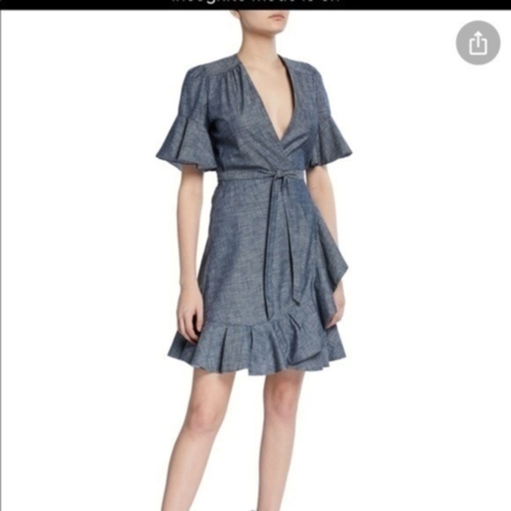 NWT 7 for all mankind dress wraparound denim dress small